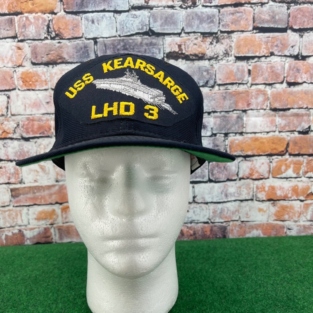 New Era USS Kearsarge LHD 3 Navy Blue Snapback Hat Pro Model USA Made M-L